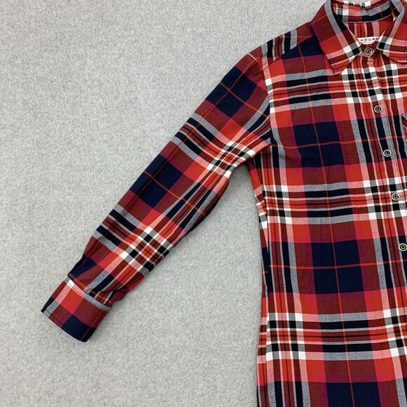 Trina Turk Button Shirt Top Womens Small Flannel Plaid Long Sleeve - Picture 2 of 14